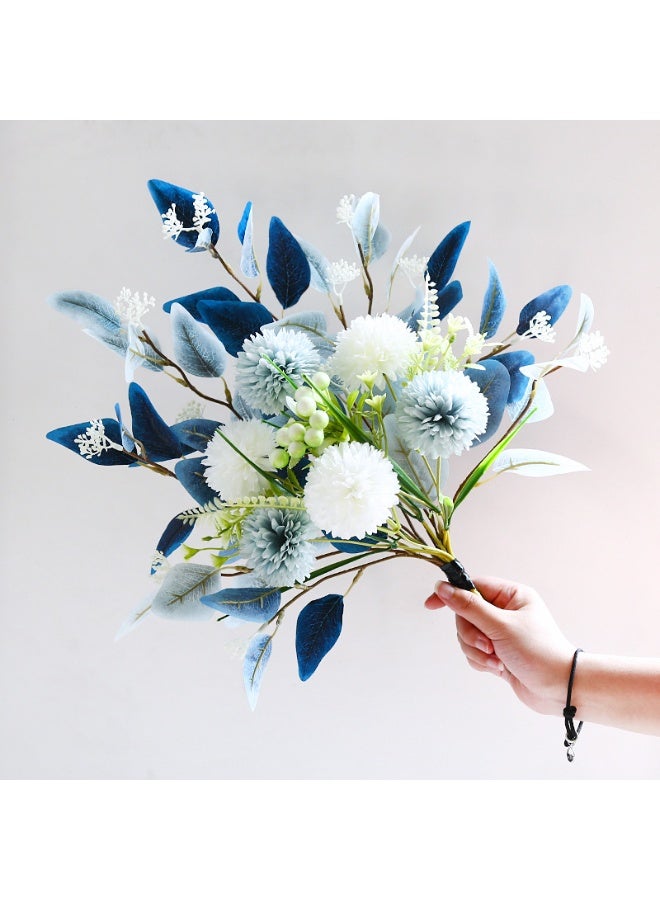 JAYATO Blue and White Hydrangea, Fake  Flowers, Silk Artificial Flowers, Faux Flower Arrangement Suitable for Party, Home Office Decoration, Wedding Flowers, Dining Table Centerpiece (No Vase) - Image 4